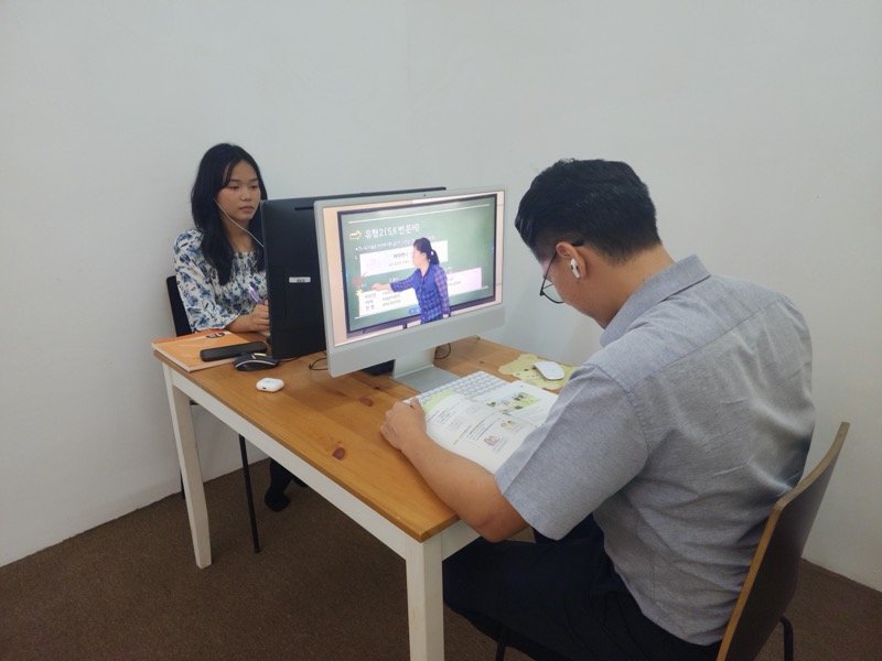 Students attending online class
